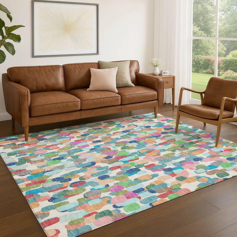 Machine Washable Indoor/ Outdoor Contemporary Drew Chantille Rug