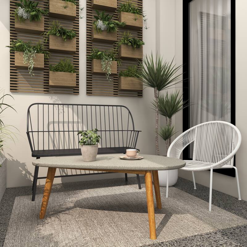 Iron Traditional Outdoor Bench 38 x 48 x 19