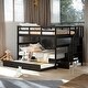 preview thumbnail 19 of 25, Stairway Full-Over-Full Bunk Bed with Trundle and Storage, White Espresso