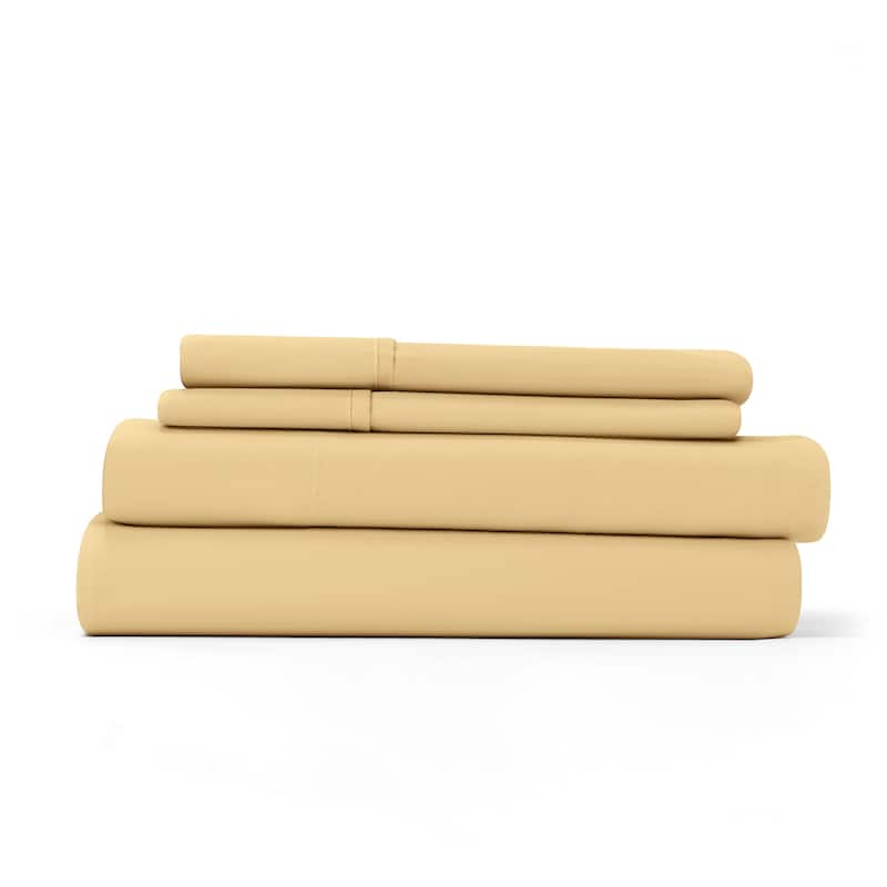 Home Collection Ultra-soft 4-piece Deep Pocket Bed Sheet Set - Twin - Gold