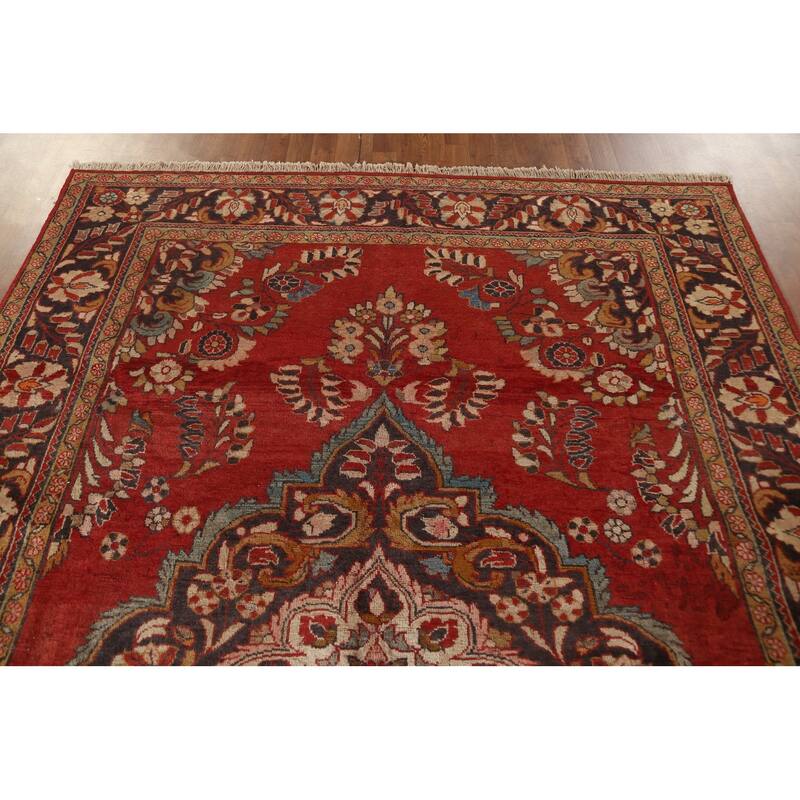 Lilian Persian Vintage Rug Handmade Wool Carpet - 7'3"x 10'3"
