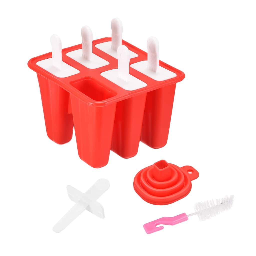 Silicone Ice Pops Molds 6Pcs, with Sticks Funnel and Cleaning Brush