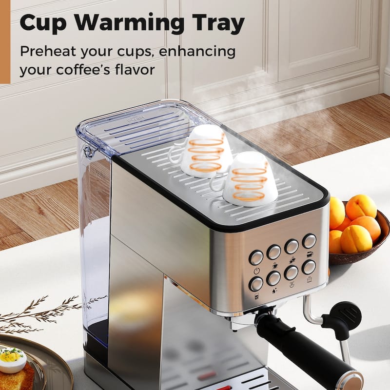 Gymax Espresso Machine 20 Bar w/Milk Frother 57OZ Removable Water Tank