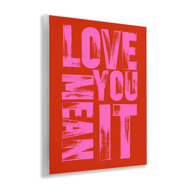 Stupell Love You Mean It on Red Wall Plaque Art Design By House of Lulu