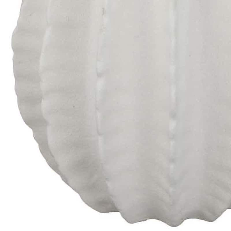 Velz Decorative Flower Vase, 12 Inch Round Shape, Matte White Ceramic