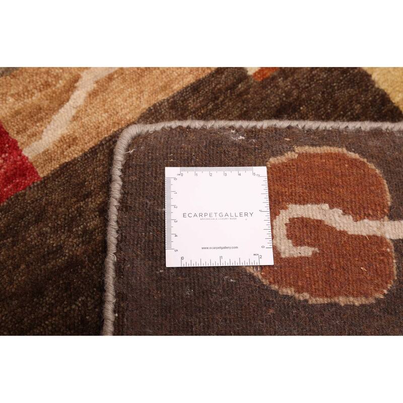 ECARPETGALLERY Hand-knotted Opulence Dark Brown Wool Rug - 2'6 x 9'10