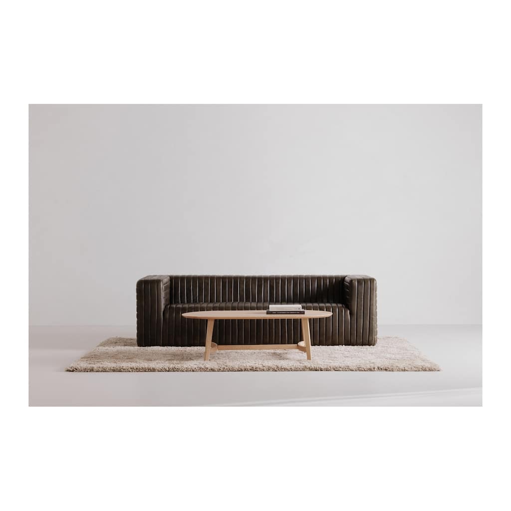 Aurelle Home Tyier Mid-Century Modern Solid Oak Coffee Table - 54" W x 17" H x 28" D