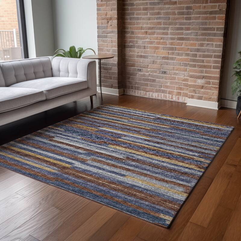 Premium Washable Super Soft Contemporary Stripes Mayfield Rug