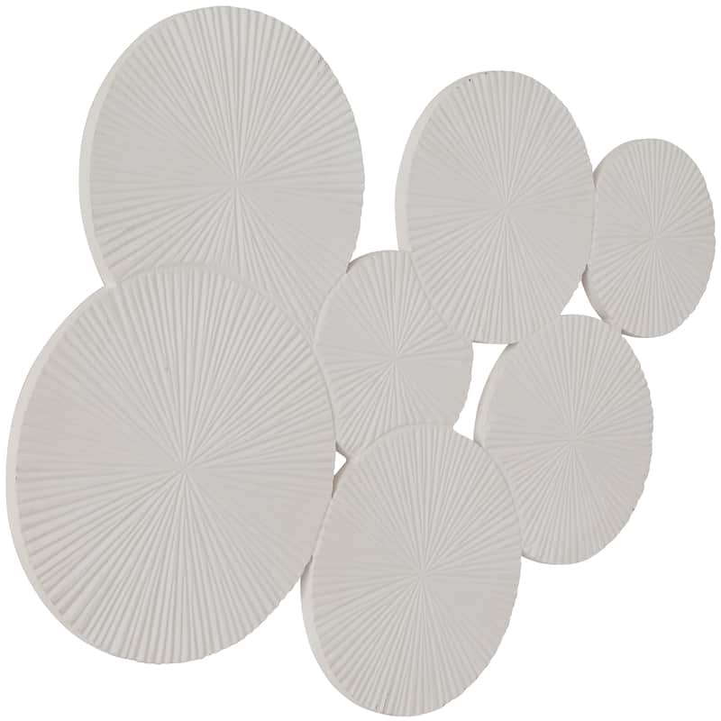 Delicate Wood Carved Pinwheel Plate Wall Decor - White or Black