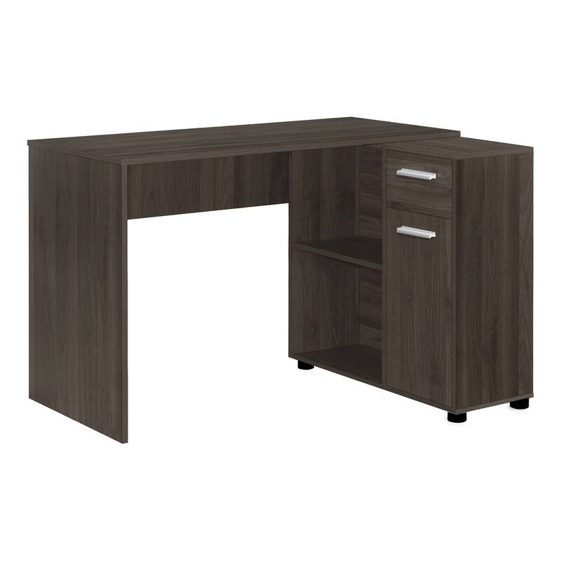 Contemporary L-Shaped Computer Desk with Storage Options, Compact Design, and Flexible Placement for Small Spaces - Oak