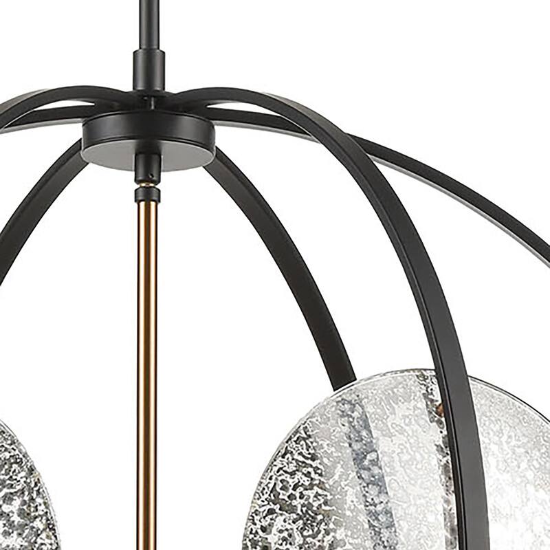 Elk Home Oriah Matte Black With Mercury Glass 6 Light Chandelier