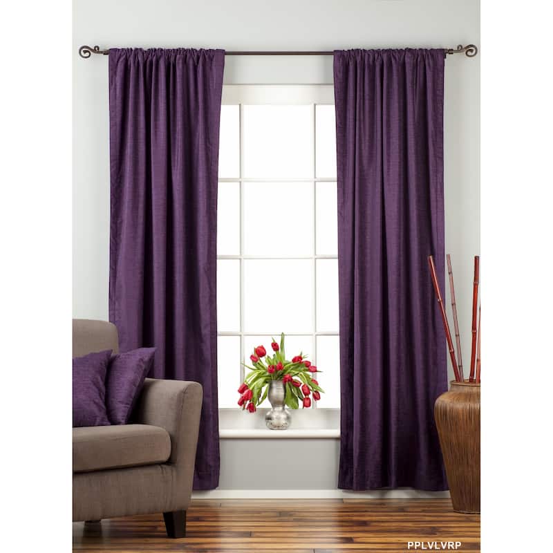 Purple Rod Pocket Velvet Curtain / Drape / Panel - Piece - 43" W X 120" L (Unlined) - 120 Inches