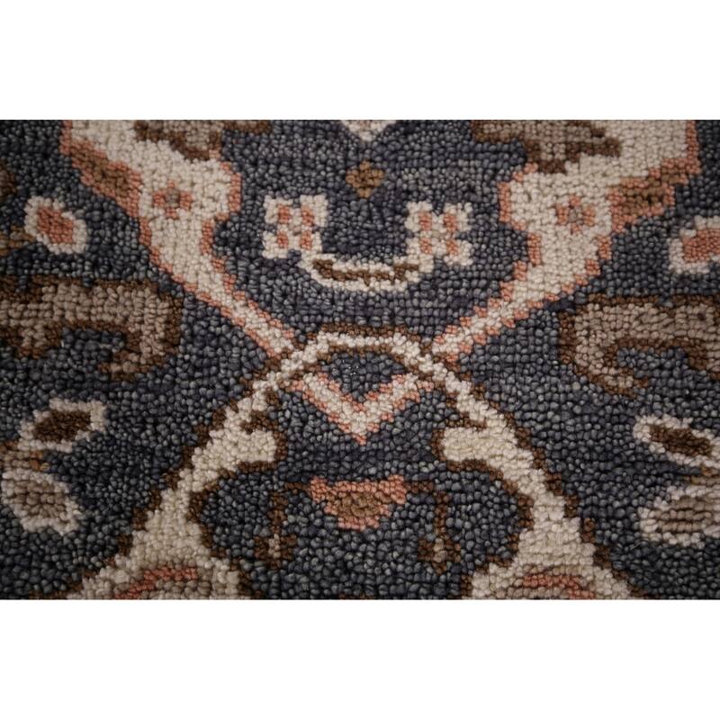 Oushak Oriental Runner Rug Handmade Blue Wool Carpet - 2'7"x 8'5"