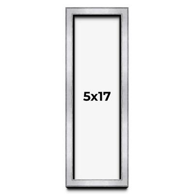 5x17 IN Shadow Box Frame Silver | 1.375 Inches Deep Real Wood