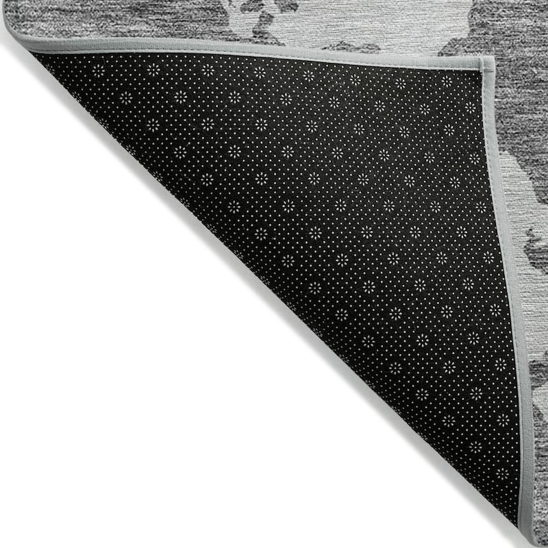 Machine Washable Indoor/ Outdoor Contemporary Abstract Chantille Rug