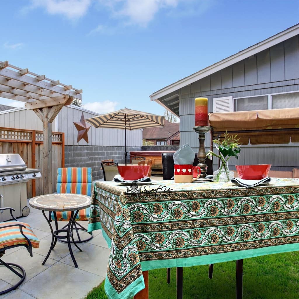 Cotton Floral Tablecloth for Rectangle Tables