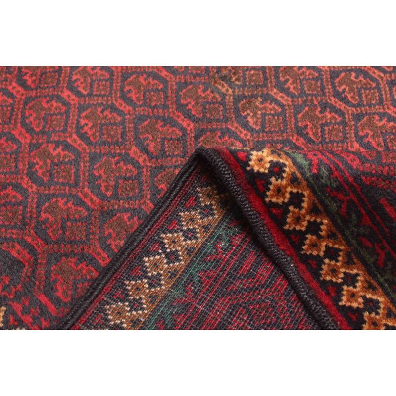 ECARPETGALLERY Hand-knotted Teimani Dark Red Wool Rug - 2'11 x 4'4