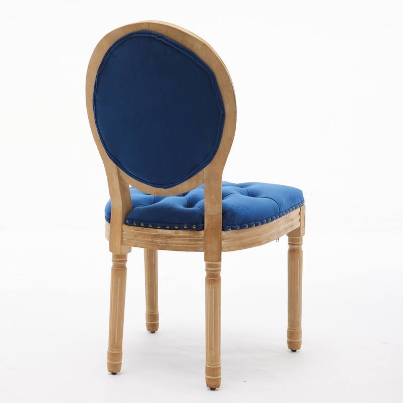 French Style Velvet Dining Chairs Set of 2, Dining Chair with Solid Wood Frame/Nailhead Trim