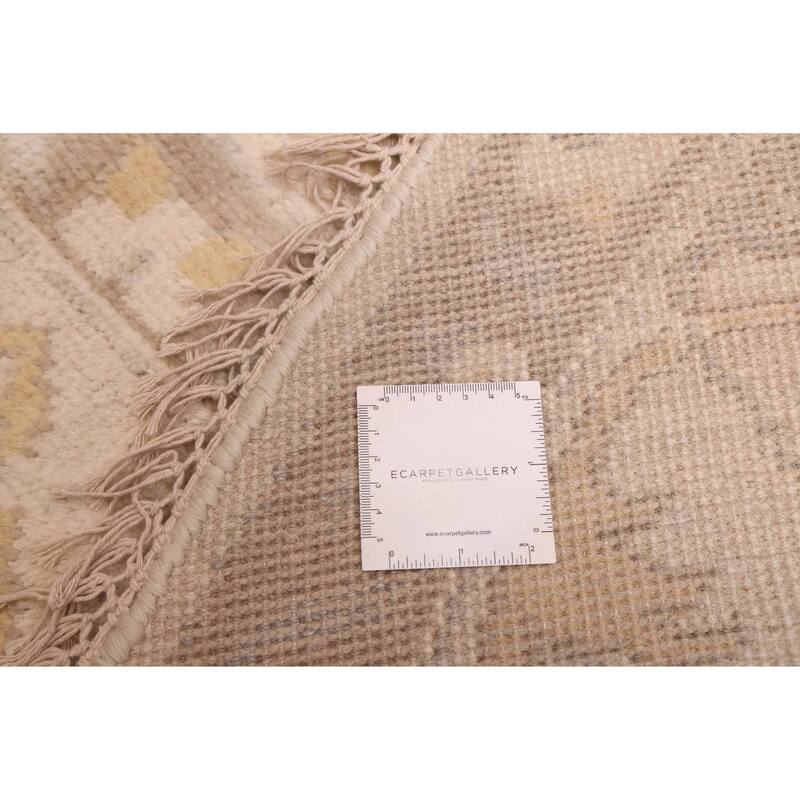 ECARPETGALLERY Hand-knotted Royal Oushak Ivory Wool Rug - 9'0 x 8'10