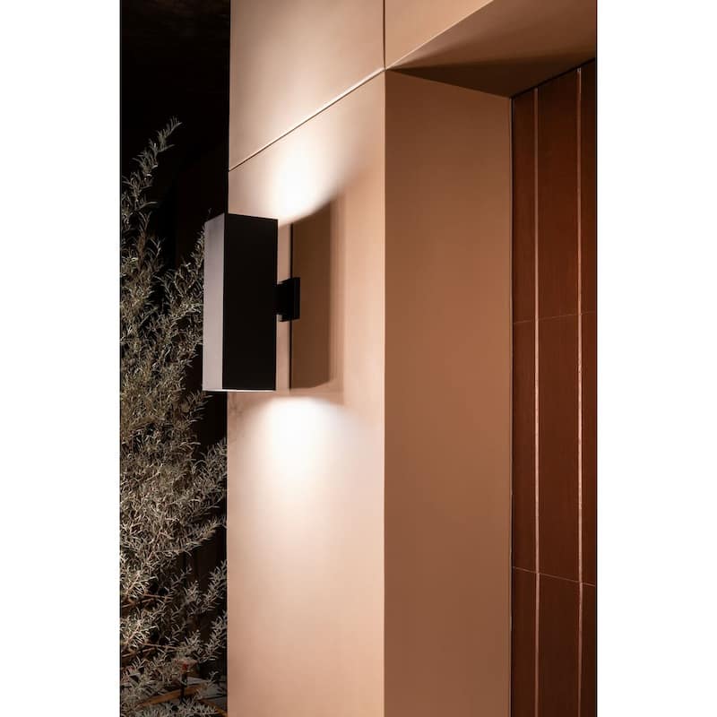 6" LED Square Up Down Outdoor Wall Mount Fixture - 18" x 6" x 8.875"