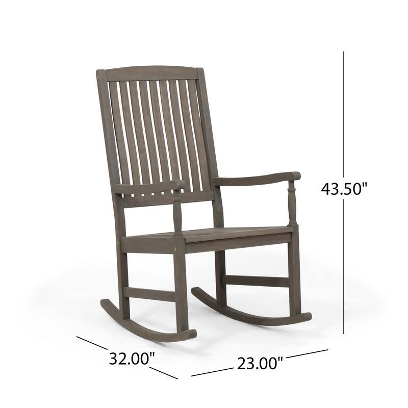Christopher Knight Home Arcadia Outdoor Acacia Wood Rocking Chair and Side Table Set