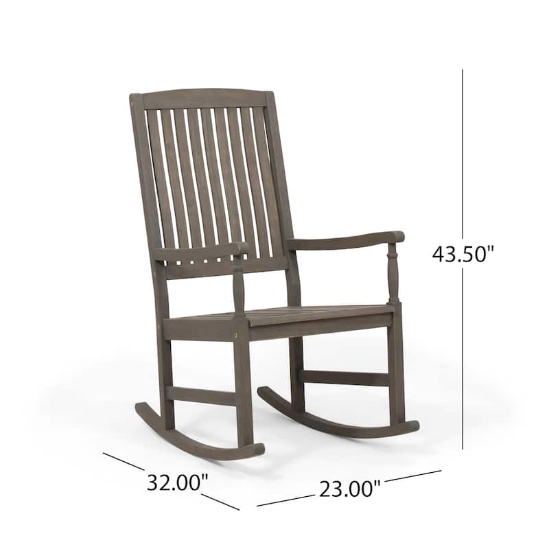 Arcadia Outdoor Acacia Wood Rocking Chair by Christopher Knight Home