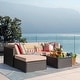 preview thumbnail 3 of 12, Homall 5 Pieces Wicker Patio Furniture Sets Rattan Outdoor Sectional Sofa