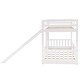 preview thumbnail 12 of 47, Elegant Twin Over Twin Bunk Bed with Low Slide, Built-in Ladder and Guardrails, Maximized Space, Solid Construction, White