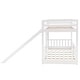 preview thumbnail 38 of 42, Twin Over Twin Bunk Bed with Removable Floor Bed and Bottom Guardrails, Fun Kids Loft Bed Frame with Ladder and Slide