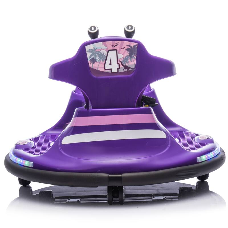 12V Kids Ride On Bumper car W/Parents control,Rotate 360 degrees,Two-handed switch for direction control For kids of 2-5