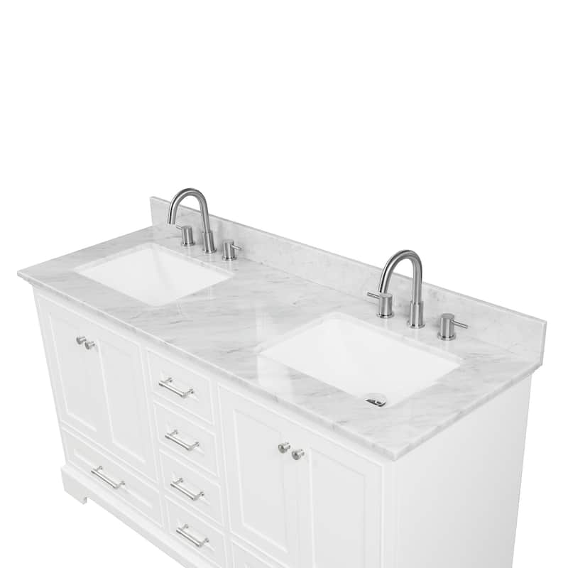 Blossom Copenhagen 60" Double Vanity with Marble Top, Sinks & Mirror