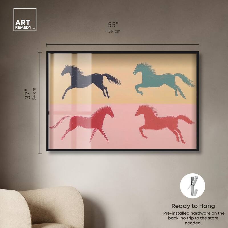 Galloping Quartet Shadowbox by Art Remedy