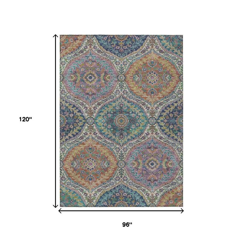 HomeRoots Floral Traditional Rectangle Outdoor Rug
