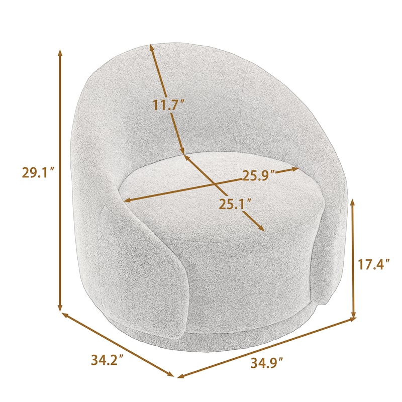 Velvet Boucle Upholstered Accent Chairs Swivel Barrel Chair (Set of 2)