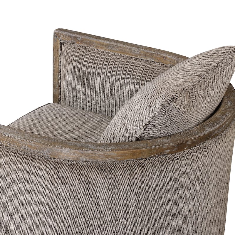 Uttermost Viaggio 29 Inch Tall Wood Framed Arm Chair with Fabric