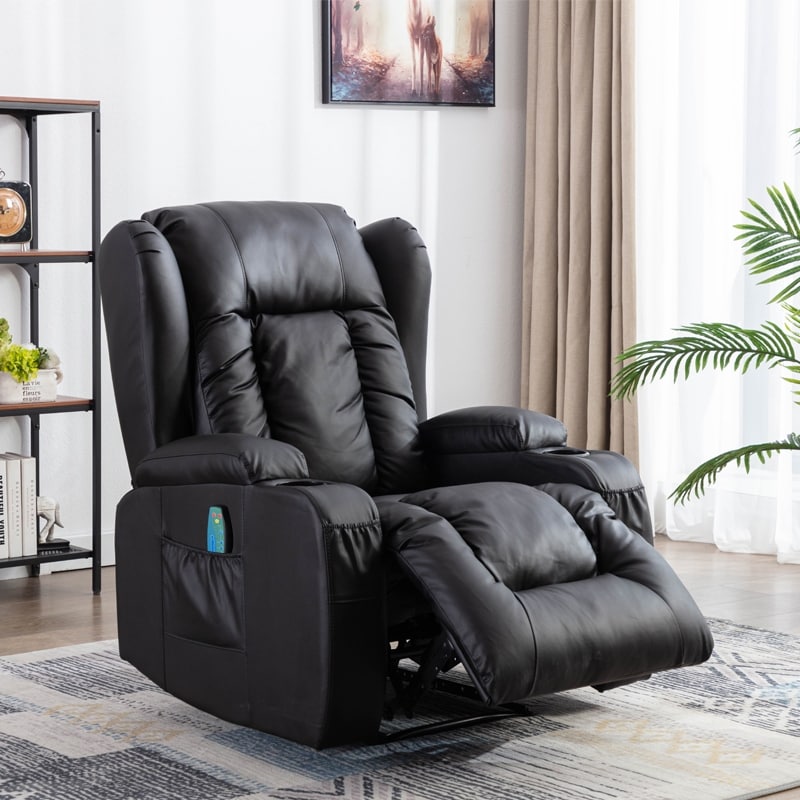 Leather massage heated recliner 2025