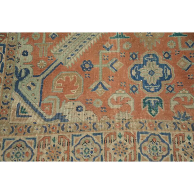 Hand Knotted Oriental 100% Wool Carpet Traditional Medallion Oranges & Rust Tabriz Area Rug - 6' 6'' X 4' 6''