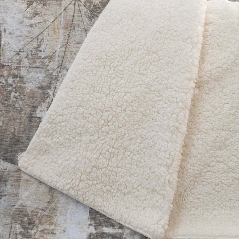 Premium Machine Washable Floral Abstract Sherpa Throw Blanket