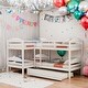 preview thumbnail 1 of 11, Simple 4 Beds Twin Over Twin L-Shaped Bunk Bed With Trundle White