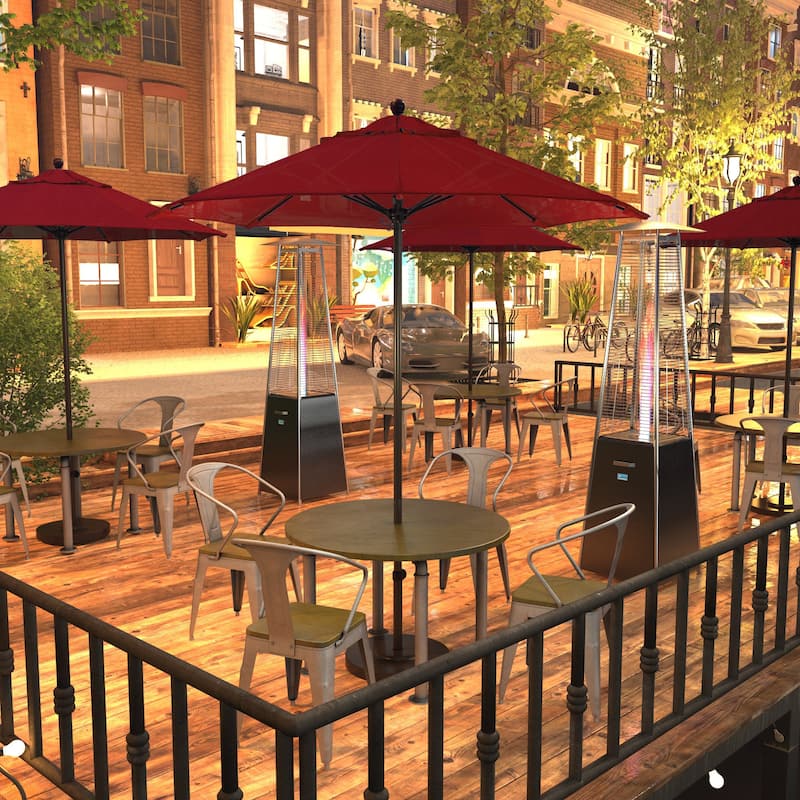 California Umbrella 7.5' Venture Series Patio Umbrella, Bronze Aluminum Pole Fiberglass Ribs Push Lift, Olefin Royal Blue - Red