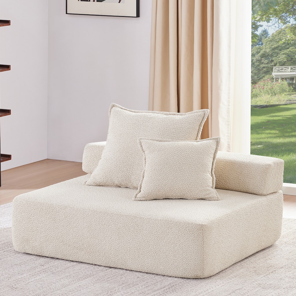 Loveseat Frame for Oversized Modular U Shaped Sectional Sofa,Luxury Boucle Floor Couch,Convertible Compressed Couch