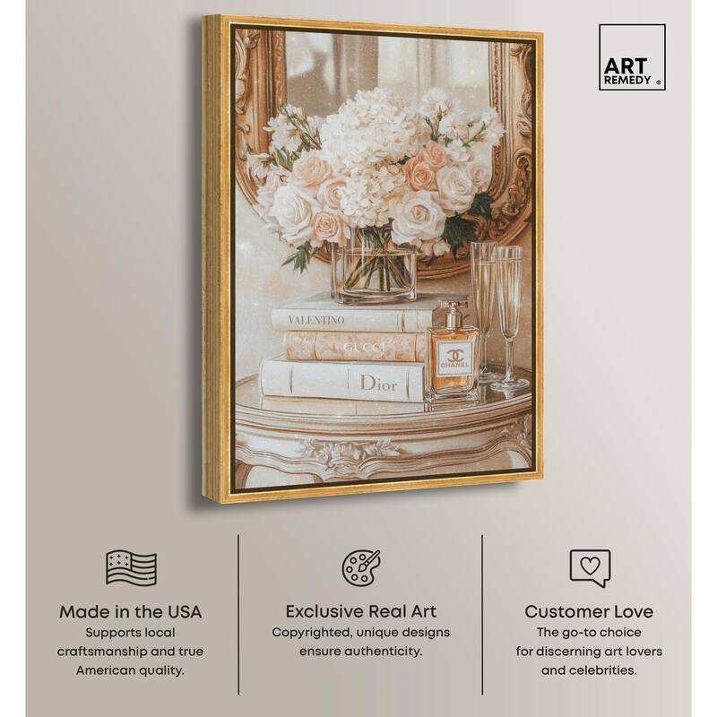 Mirror and Classy Glam Books Canvas by Art Remedy