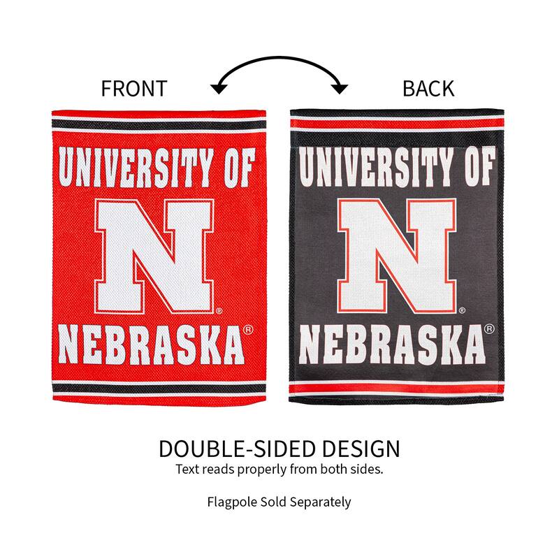 Embossed Suede Flag, Garden Size, University of Nebraska