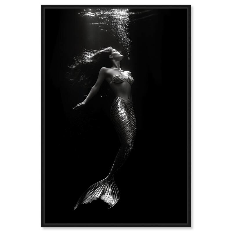 Mermaid Deep Canvas by Art Remedy - Black - 20" x 30"