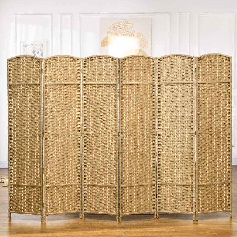 HOMCOM Room Divider, 6 Panel Folding Privacy Screen, 5.6' Tall Freestanding Wall Partition