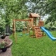 Thumbnail 1, ALEKO Outdoor Playset with Canopy, Slide, Swing, Monkey Bar, Climbing Wall - Multicolor.