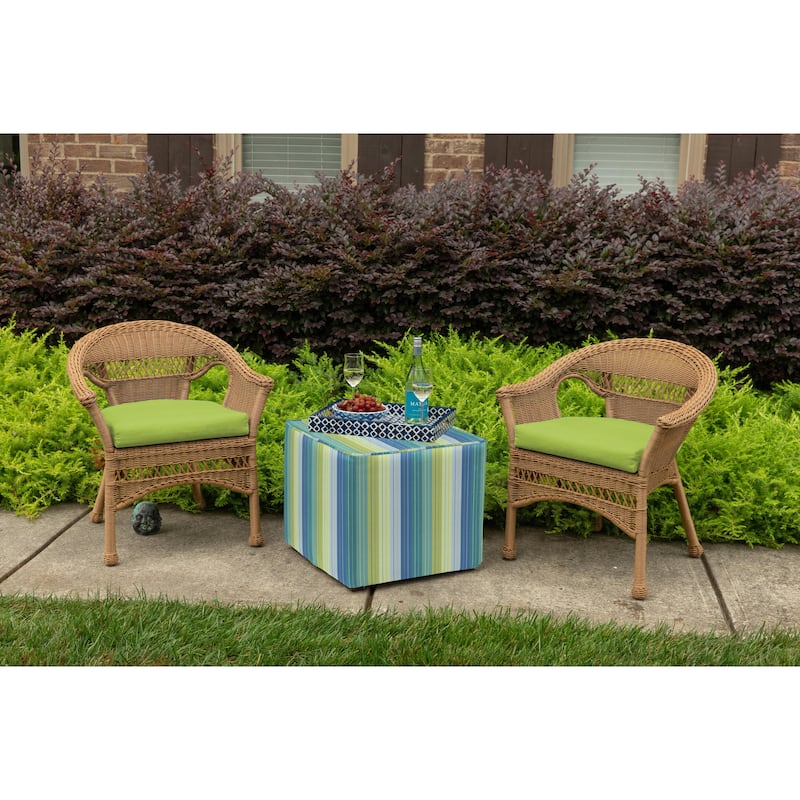 Sunbrella® Solid Fabric 1-Piece Indoor/Outdoor Wicker Seat Pad, 18"W x 18"L, Canvas Navy