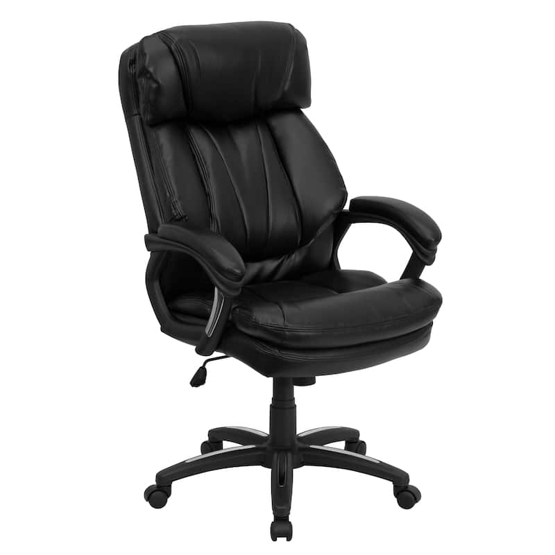 High Back LeatherSoft Ergonomic Chair w/Plush Headrest, Extensive Padding