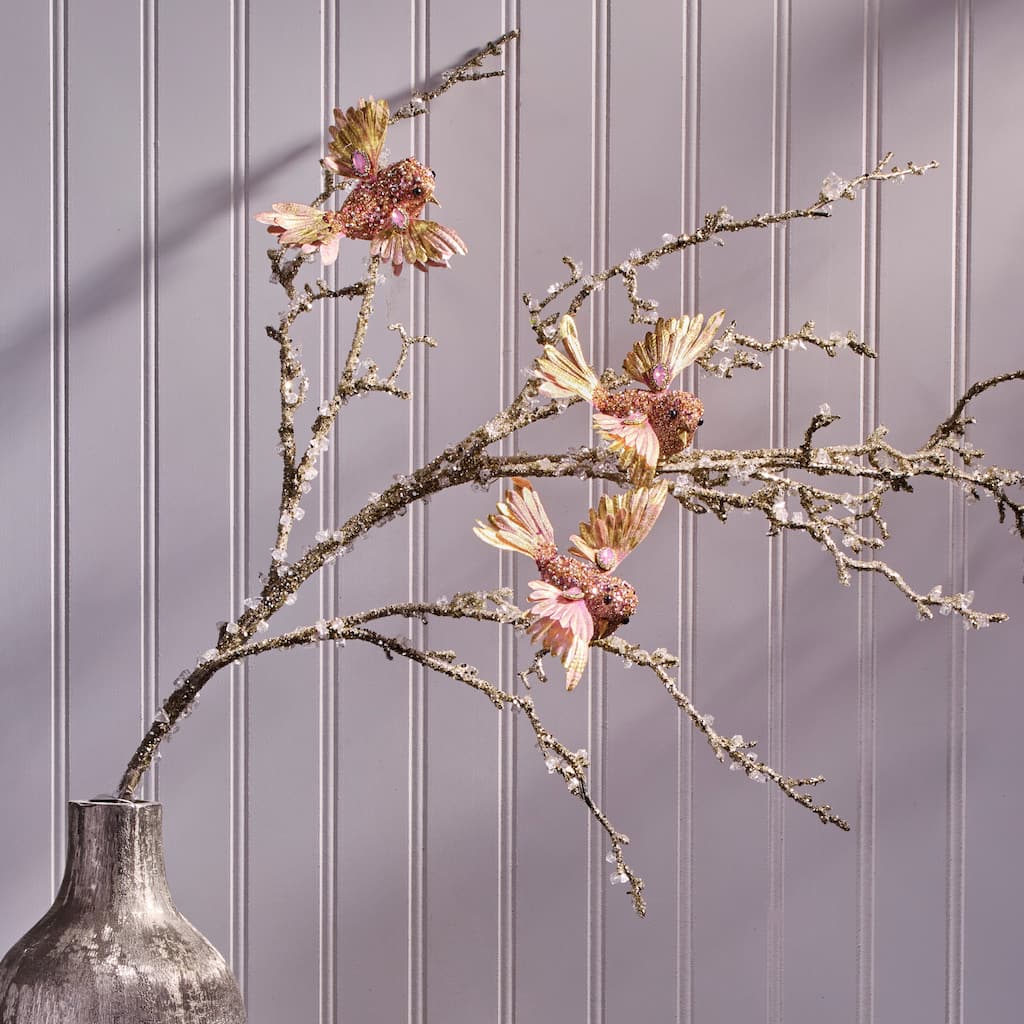 5.5" Glitter Bird With Clip Set of 3