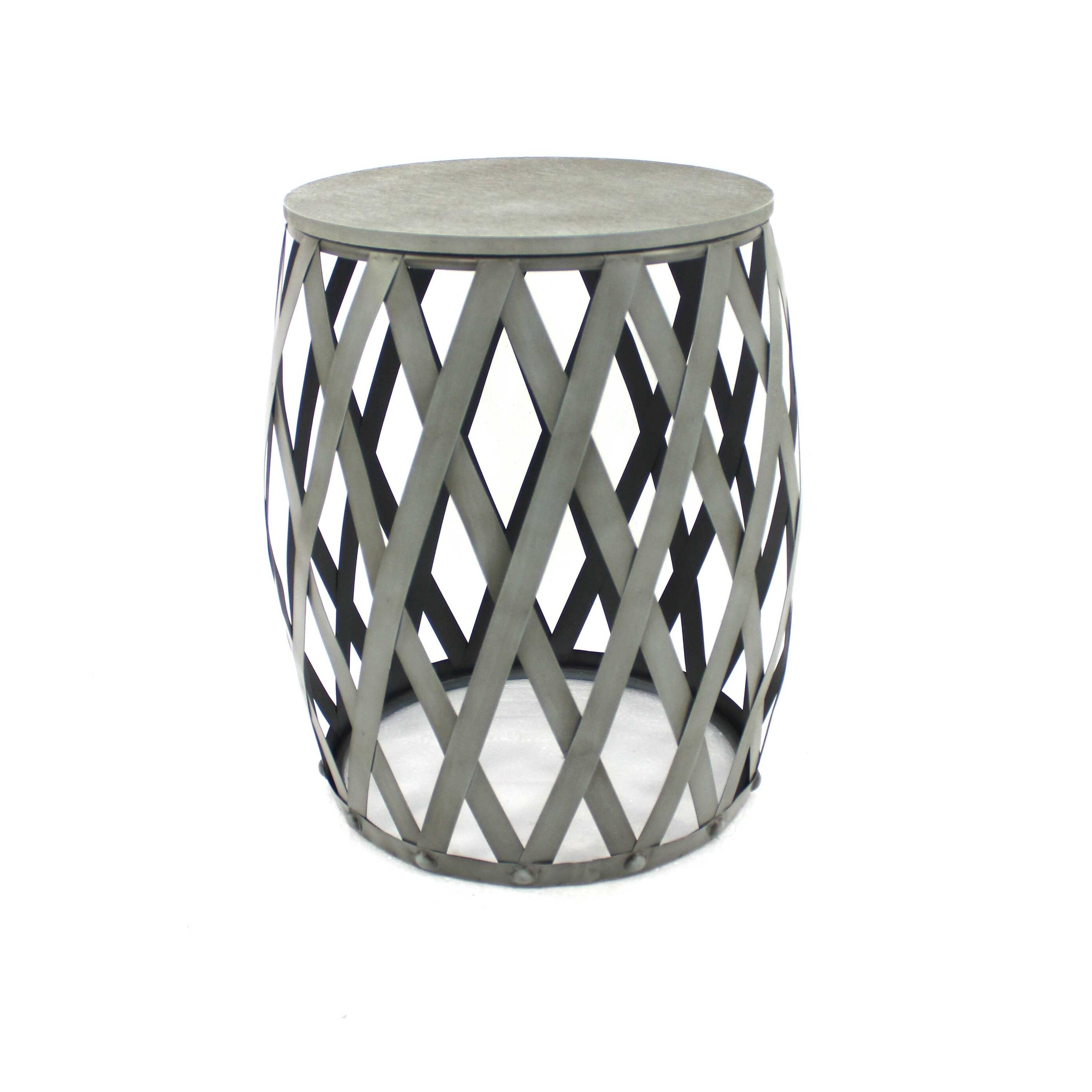 Shop Rustic Barrel Shaped Wooden End Table Overstock 24230876